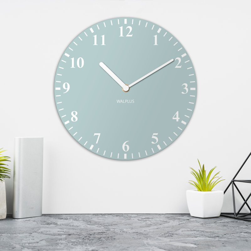 Duck Egg Solid Color Classic Silent Wall Clock - 30 cm / 11.8 in, Blue