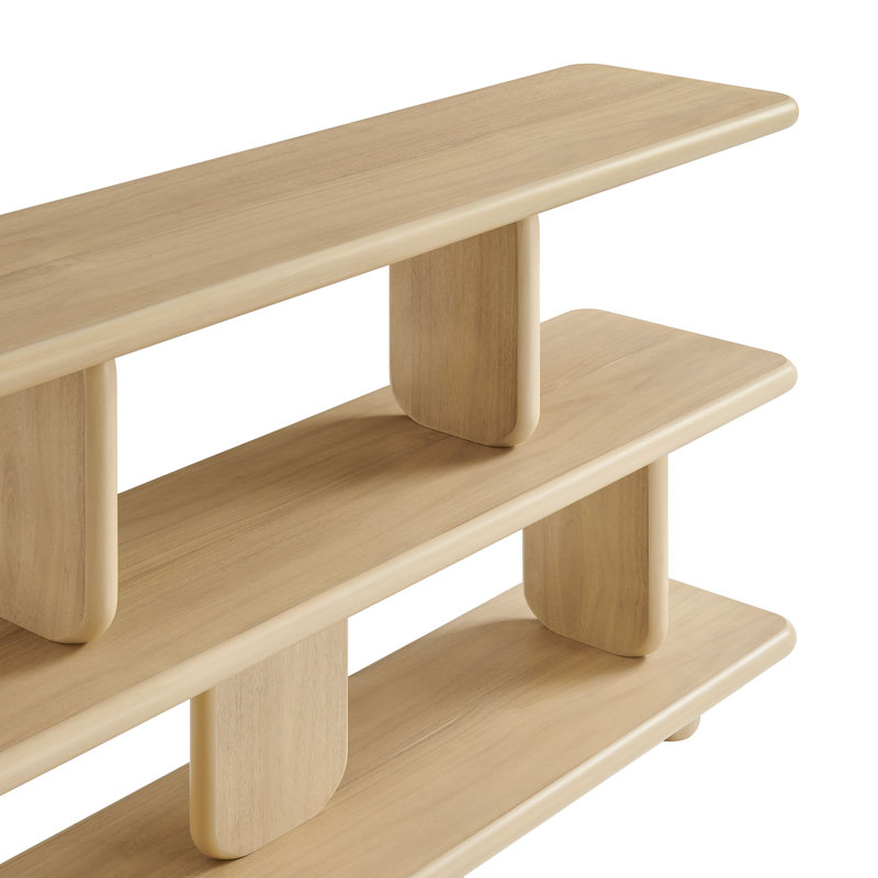 Lyle Sculptural 2-Tier Bookshelf, Natural