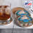 Blue Crab Round Absorbent Stone Cork Backed Coasters