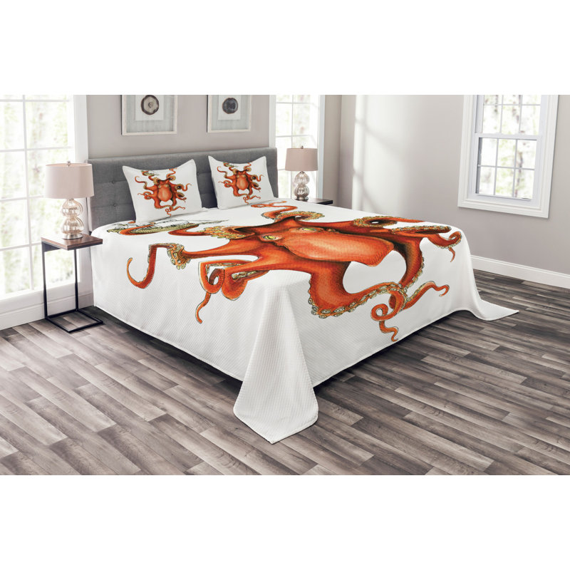 No Pattern Bedspread with Pillow Shams Included, 220 x 264 cm