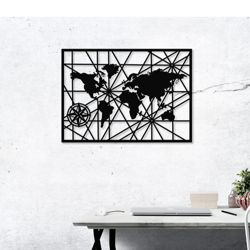 Stylish Black Decorative Metal Wall Accessory, 19.7 x 27.6 Inches | 100% Metal Construction, Thickness: 0.08 Inches | Perfect for Home Decor, Living Room, Office, and Gallery Walls, Durable and Elegant Design