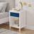 26.77''H Wooden Nightstand  With One Drawer One Shelf For Kids, Adults, Navy+Golden Handle-1494964597