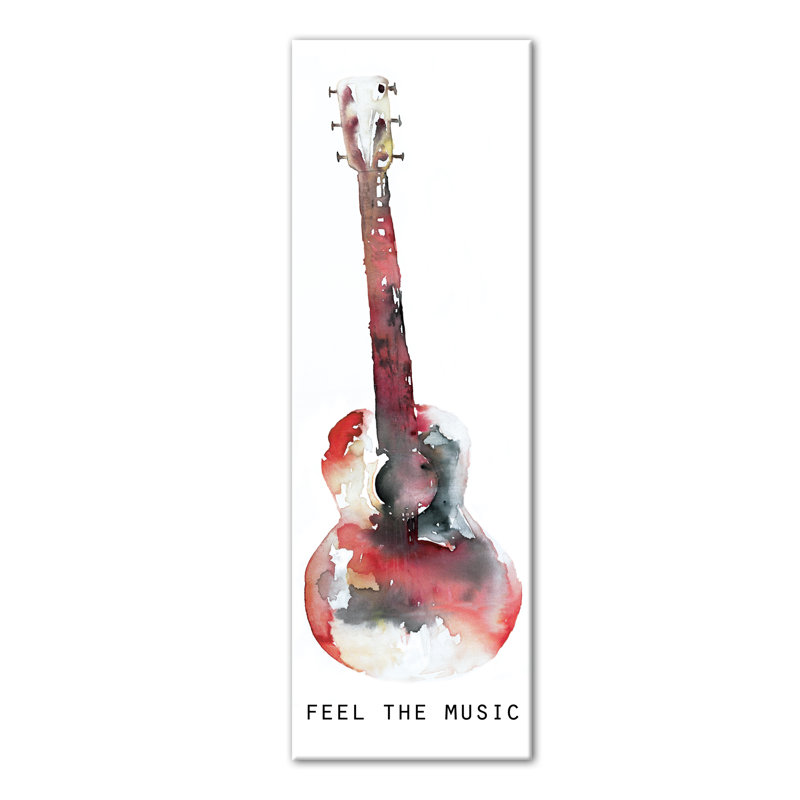 Art sur toile, guitare aquarelle