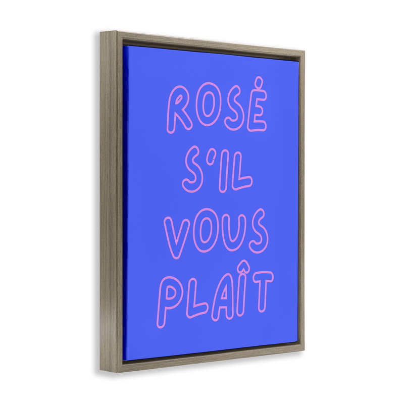 Art mural sur toile Rosé, H 21 po x l 17 po, Cadre flottant orme Montalcino