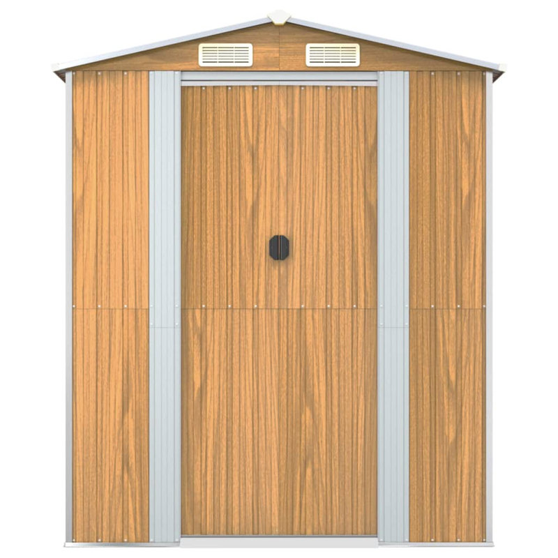 Light Brown Galvanized Steel Garden Shed 75.6" x 75.2" x 87.8"