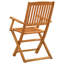 Chaise de patio pliante en bois d'eucalyptus massif