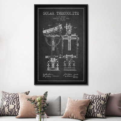 « j.w. holmes solaire theodolite », reproduction d’impression sur toile en gris