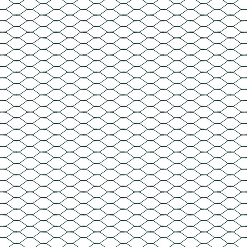 Hexagon Fence Green Steel, 40cm H x 1000cm W