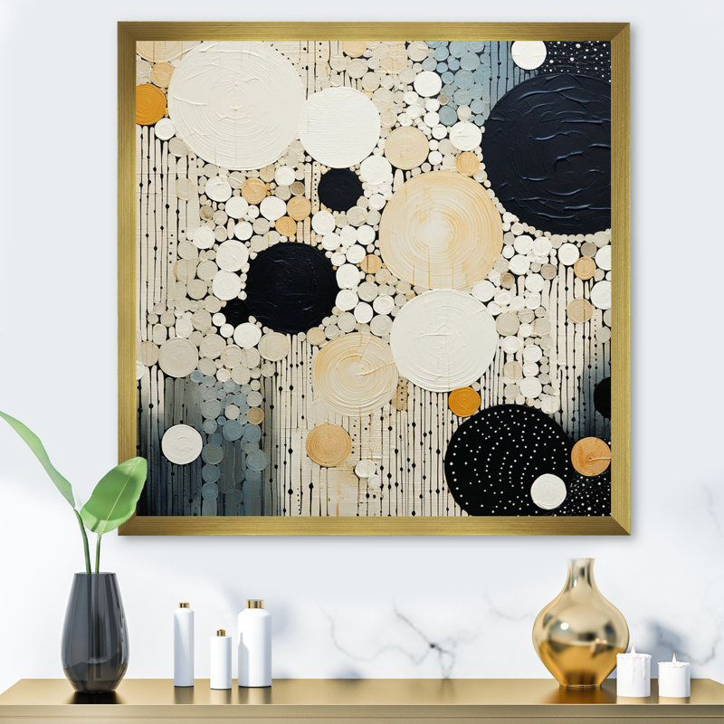 Monogramme Medley III - impression, Encadrement doré, H 24 po x l 24 po x P 1 po
