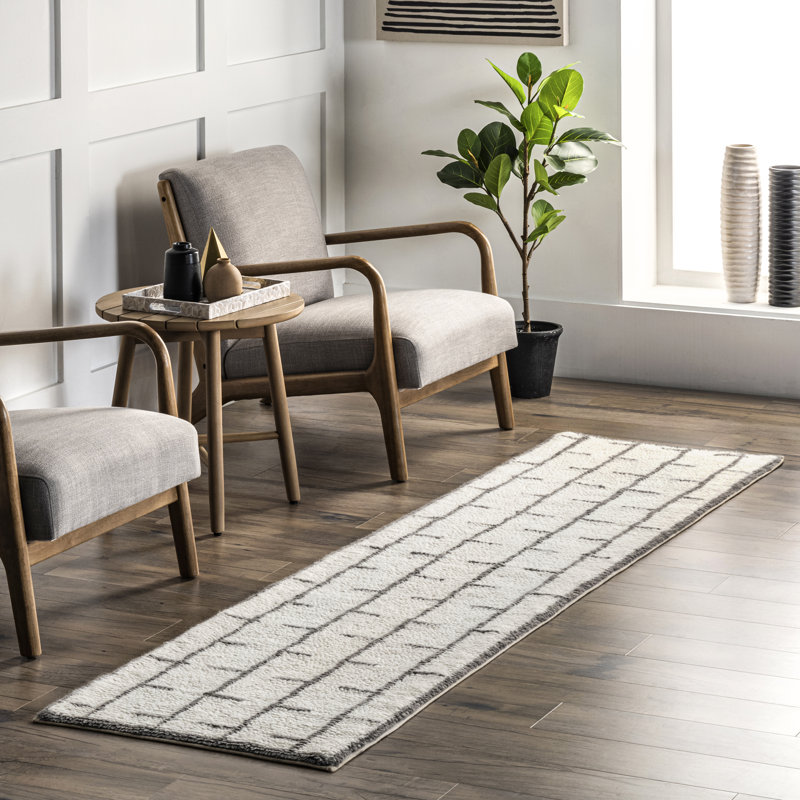 Machine Washable Handmade Ivory Area Rug, Runner 2' x 8'