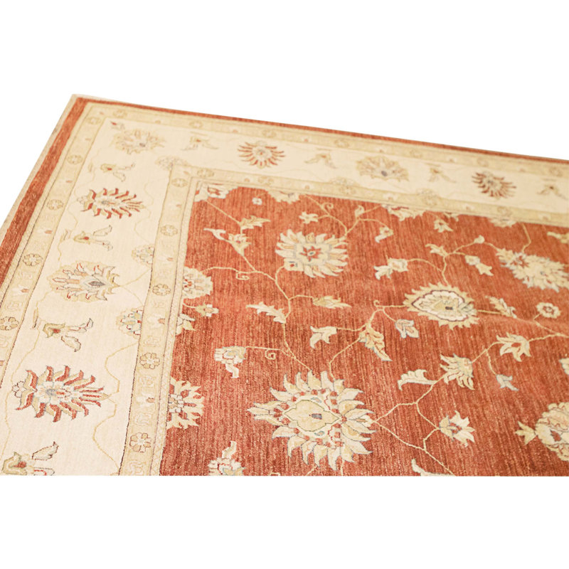 Tapis rouille et ivoire noué à la main de haute qualité