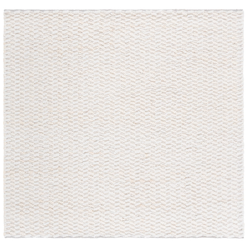 Tapis en jute / laine / coton tissé à la main Carlota, Carré 6 pi