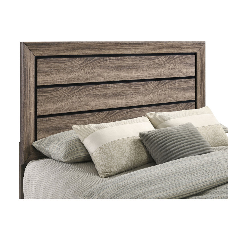 Très grand lit à panneau taupe délavé avec lattes, finition douce pour le style de la chambre à coucher, tête de lit structurée et charme rustique moderne, structure à lattes avec une bonne ventilation, chambre à coucher de ton, élégance