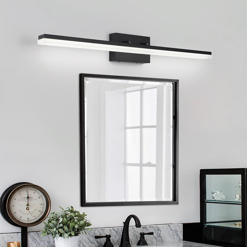 Alfonza 1-Light Dimmable LED Bath Bar, Matte Black, Cold White 5000K, 36.61" W