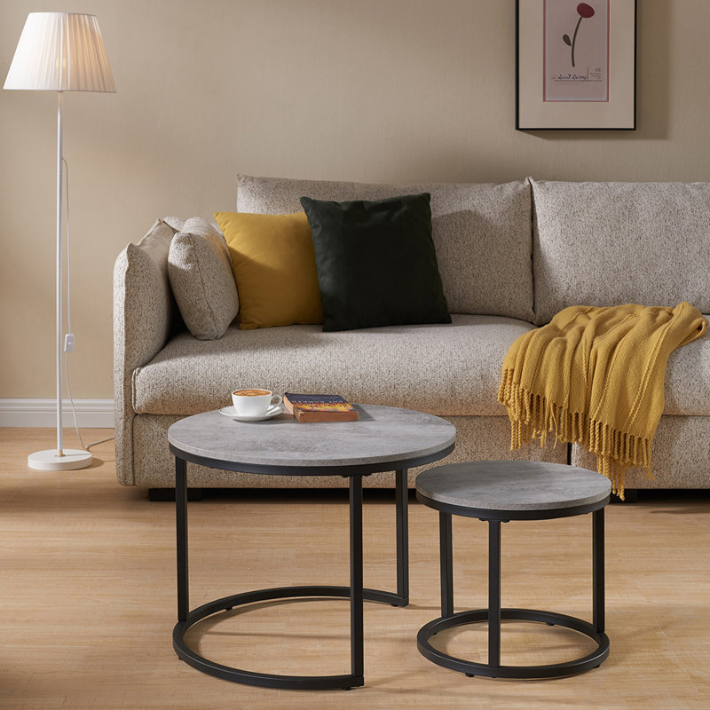 Table d'appoint ronde, table basse d'appoint, Gris