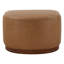 Fauteuil demi-tonneau pivotant en cuir véritable avec repose-pieds Bennett-121504153