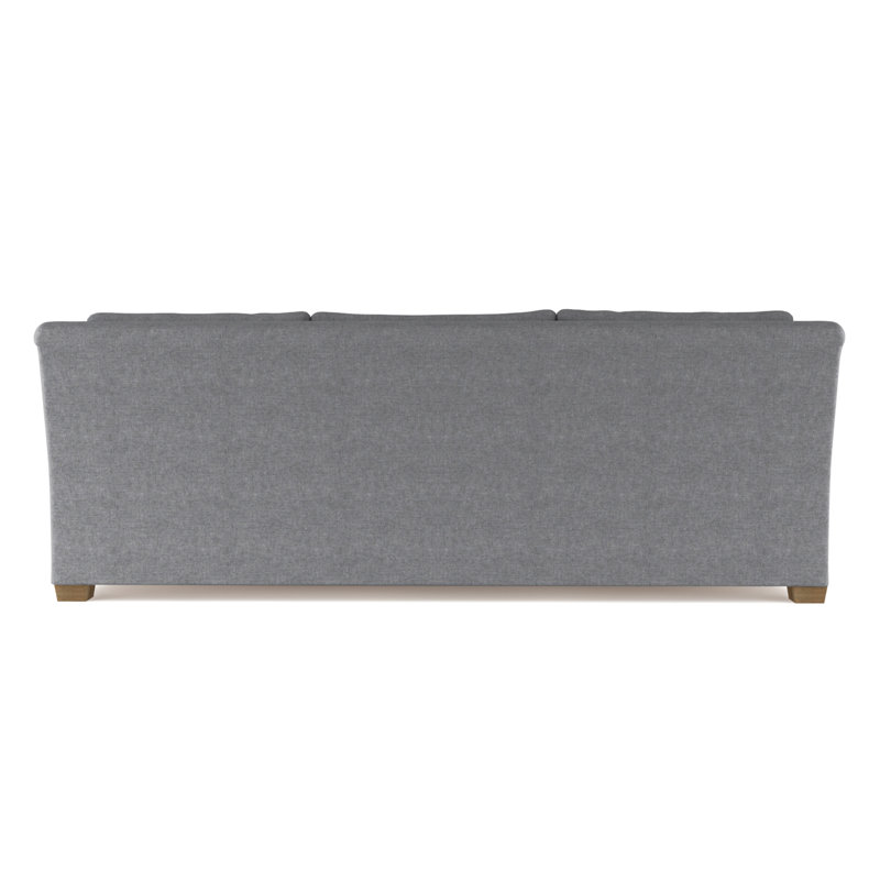 Thompson Rolled Slope-Arm Sofa, 32" H x 84" W x 46" D, Plush Velvet Pumice, Weathered