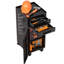 Armoire à outils roulante étroite 34,3 po - Rangement de garage peu encombrant avec porte verrouillable, 2 tiroirs et grande poignée, organisateur en métal mince pour espaces restreints