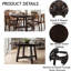 Table de salle à manger extensible ronde Farmhouse avec feuille de 16 po, placage de chêne et base en forme de X-2040954520