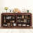 Walnut Fluted TV Stand with Power Outlet-361298420