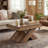 31.49" Square Wood Coffee Table With X-Base, Farmhouse Accent Center Table For Living Room, Small Spaces