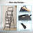 5-Step Ladder, Folding Step Stool With Tool Platform, Tool Bag, And Handrails, Wide Anti-Slip Pedals, Sturdy Steel Ladder With A Max Load Capacity Of 400 Lbs, For Household Use, Black