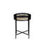 Table de bout ronde avec dessus ouvert, pieds en métal noir, insert et 1 espace de rangement, convient pour les tables basses, 22 po de largeur, 24 po de hauteur, 17 lb - fonction de finition (), bon usage,