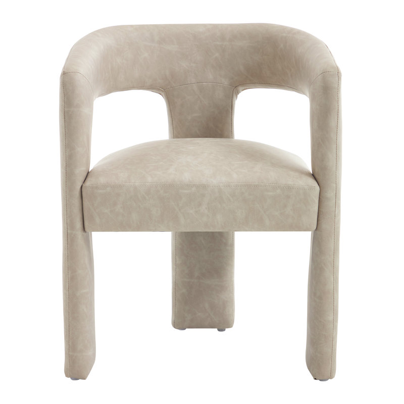Modern Upholstered No Assembled Barrel Dining Chair, Gray, 4