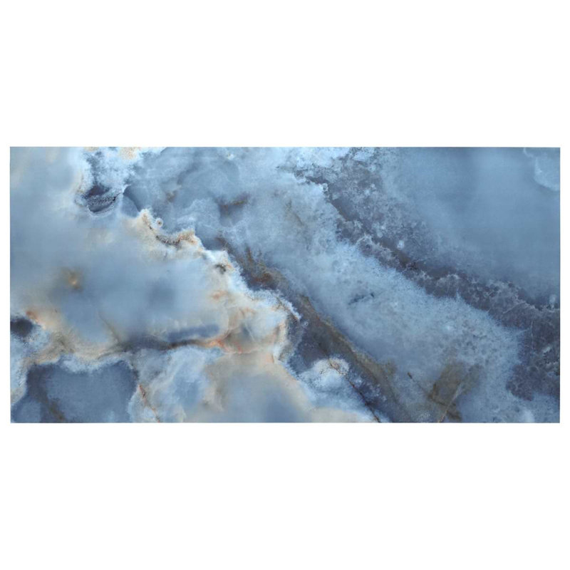 Jewel Onyx 24X48 Polished Porcelain Tile, Blue