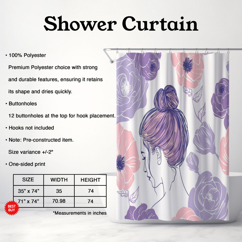 Rideau de douche Premium Soft Soft 128, H 74 po x l 71 po