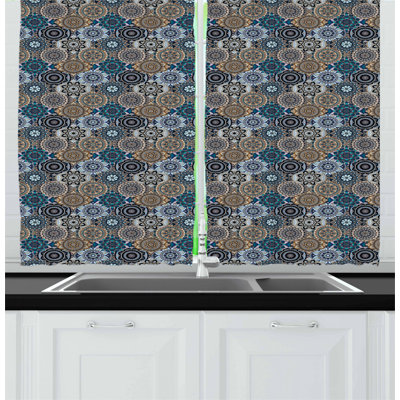 Damask Tailored Kitchen Curtain