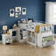 Leo Kids Metal Midsleeper Bed with Matching Bedside Table Bedroom Set