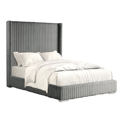 Bertogne Tall Wingback Headboard Upholstered Bed
