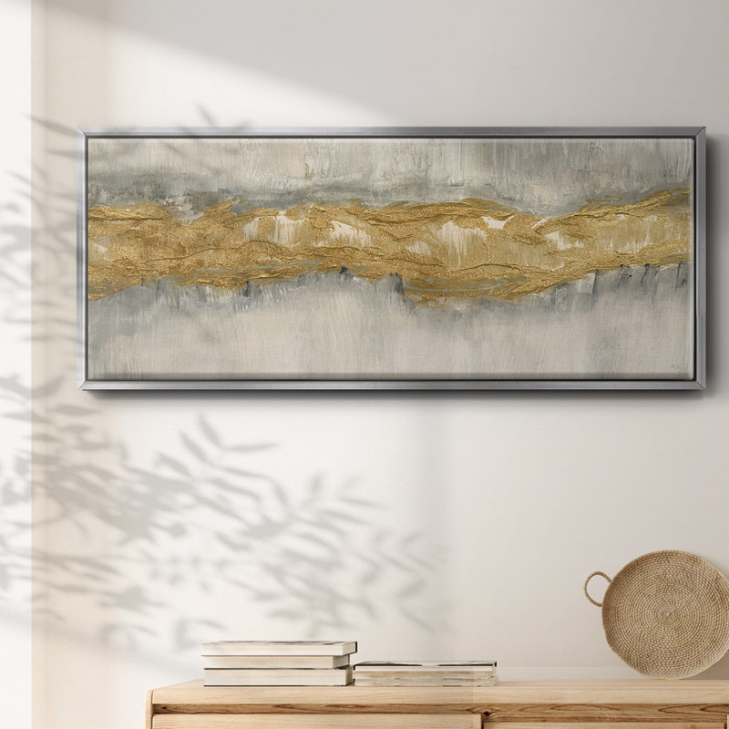 Golden Stream - toile encadrée, H 12 po x l 30 po