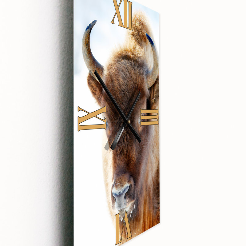 Horloge murale Portrait de bison sauvage, Grand