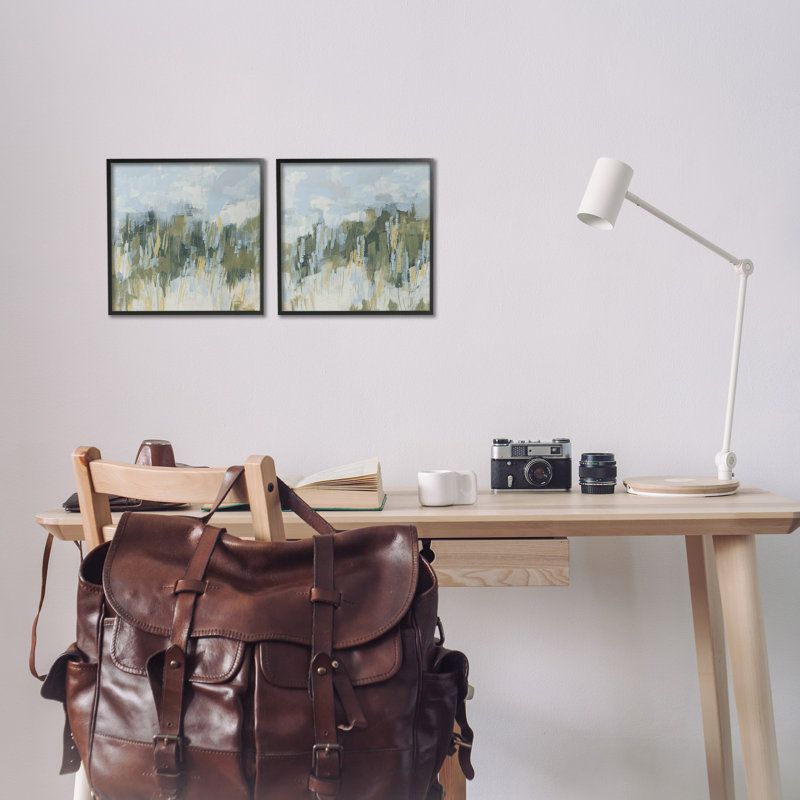 «Abstract Brushed Landscape Single Frame Frame» par June Erica Vess, 2 pièces sur toile, Giclée encadrée noir minuit