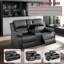 Causeuse inclinable manuelle en faux cuir de 68 po de largeur avec porte-gobelet-274112188