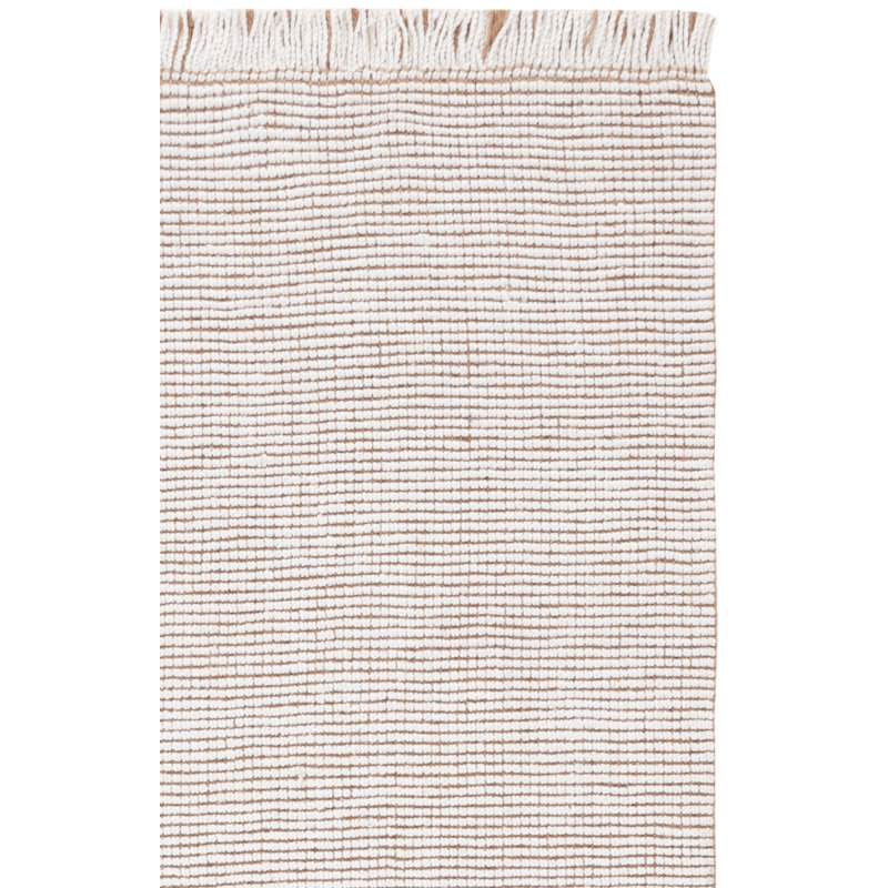 Tapis ivoire / naturel tissé à la main Layth, Tapis de couloir 2 pi 3 po x 8 pi