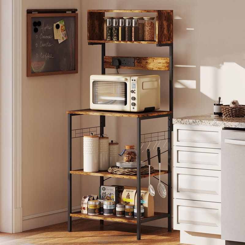 Bakers Rack with Power Outlet, USB Charger