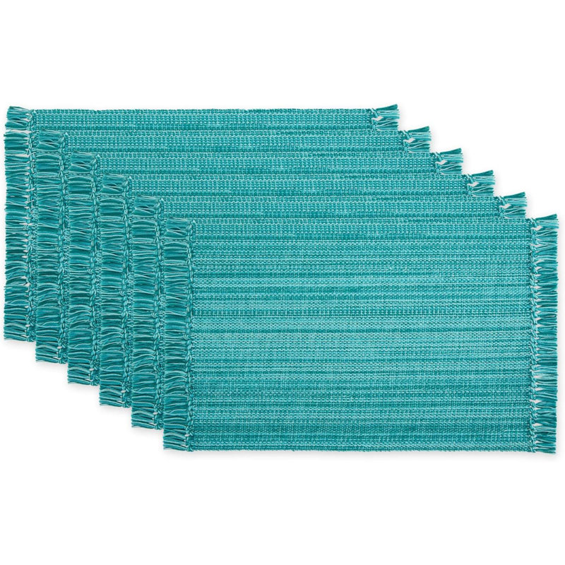 Ensemble de napperons 6 pièces Variegated, Sarcelle