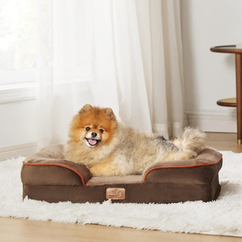 Lit confortable pour chien, H 6,5 po x l 28 po x P 38 po, Brun