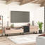 Meuble télé moderne pour téléviseur de 80 po avec double espace de rangement, console multimédia, centre de divertissement avec porte rabattable-1443443789
