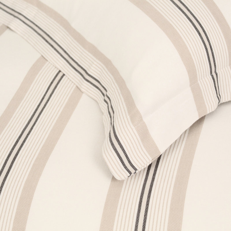Ensemble de housse de couette en coton Beach Stripe, Housse de couette pour grand lit + 2 taies décora