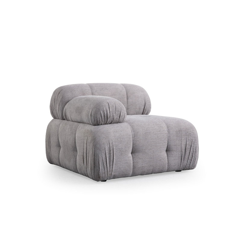Élégant canapé 1 place en tissu de 37,4 po x 37,4 po x 29,5 po | Structure en bois de hêtre et en bois aggloméré, rembourrage en mousse souple 28 bandes et plumes 24 bandes | Comprend des coussins, des pieds en plastique noir | Parfait pour les salo