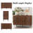 Jazarian 48" Hollow Carved Sideboard Buffet Cabinet-1334601706