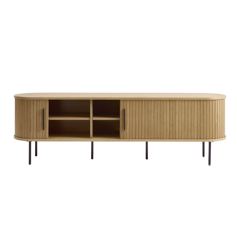 Teneasha Unfinished TV Stand for TVs up to 85", Natural