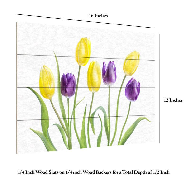 Tulipe sur bois par Mandy Disher, H 12 po x l 16 po