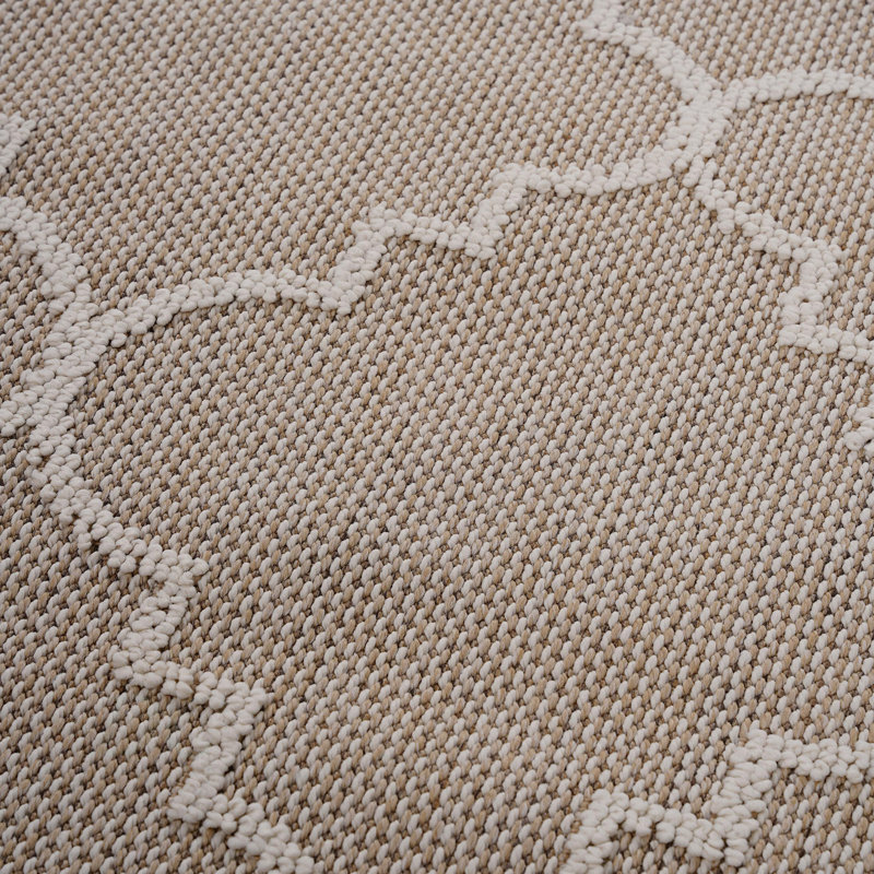 Guros Collection 5X7 Trellis Indoor / Outdoor Area Rug, Rectangle 5'3" x 7'6"