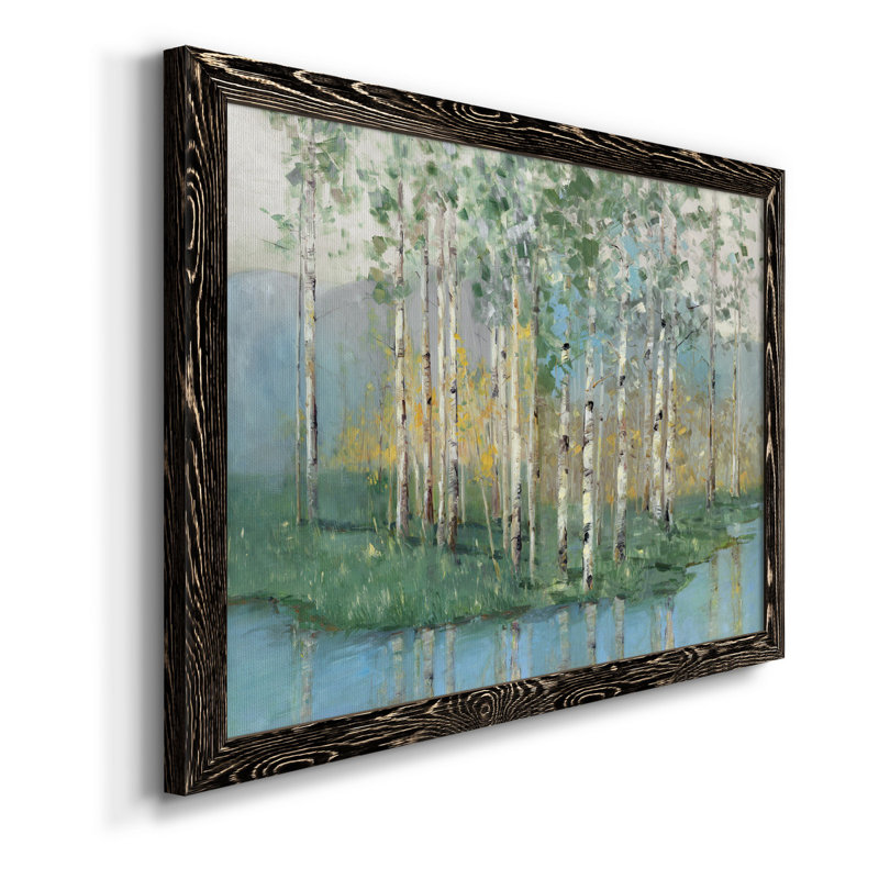 Birch Reflections Revisité - Peinture sur toile encadrée, Noir, H 37,5 po x l 27,5 po x P 1,5 po