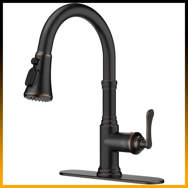 Vintage Stainless Steel Pull-Down Kitchen Faucet - High Arc Single Handle, 3-In-1 Sprayer For Farmhouse, RV, Bar (Fits 1 Or 3 Holes)